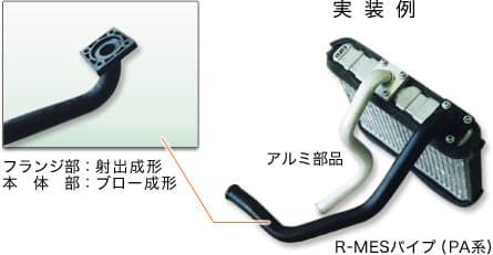 R-MES成形品のクーラントパイプへの応用